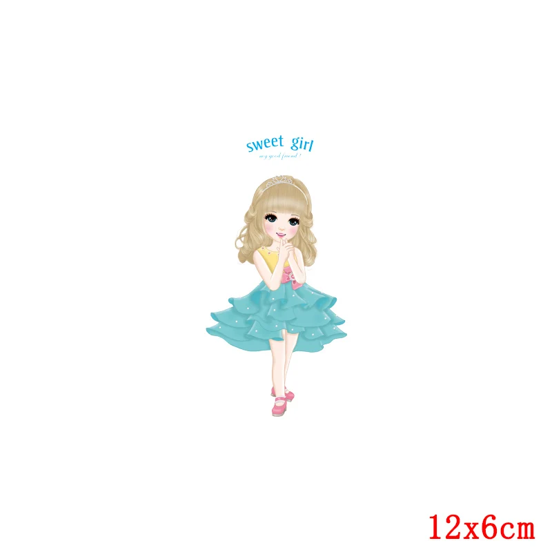 Симпатичные Мультяшные нашивки для девочек одежды теплопередача термонаклейки