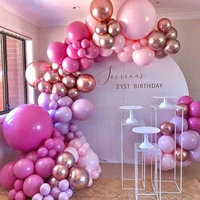 126pcs pink rose gold chrome balloons arch garland kit for birthday wedding party decorations baby shower decorations for girl