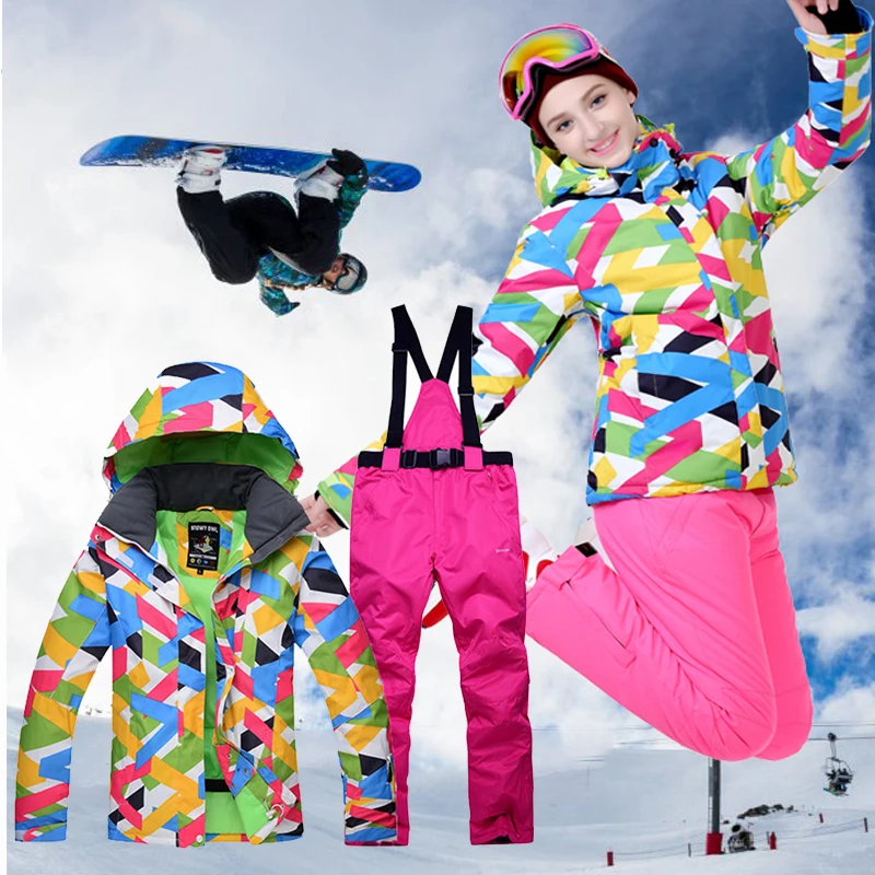 Высокое качество Зимний водонепроницаемый лыжный костюм для женщин сноуборд