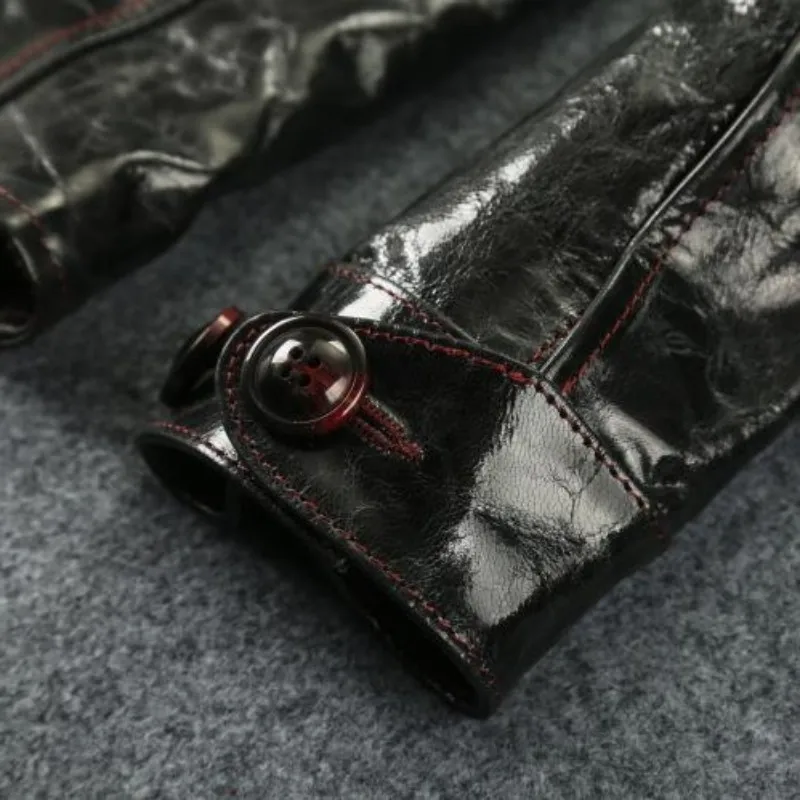 

100% Genuine Motorcycle Leather Cowhide Jacket Men Luxury Winter Slim Single Breasted Short Coat Retro Business Casual Outerwear