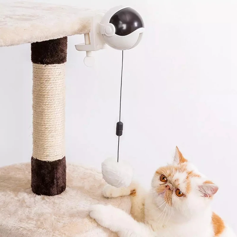 

Electric Cat Toy Funny Cat Teaser Ball Toy Automatic Lifting Spring Rod Yo-Yo Lifting Ball Interactive Puzzle Smart Pet Toys