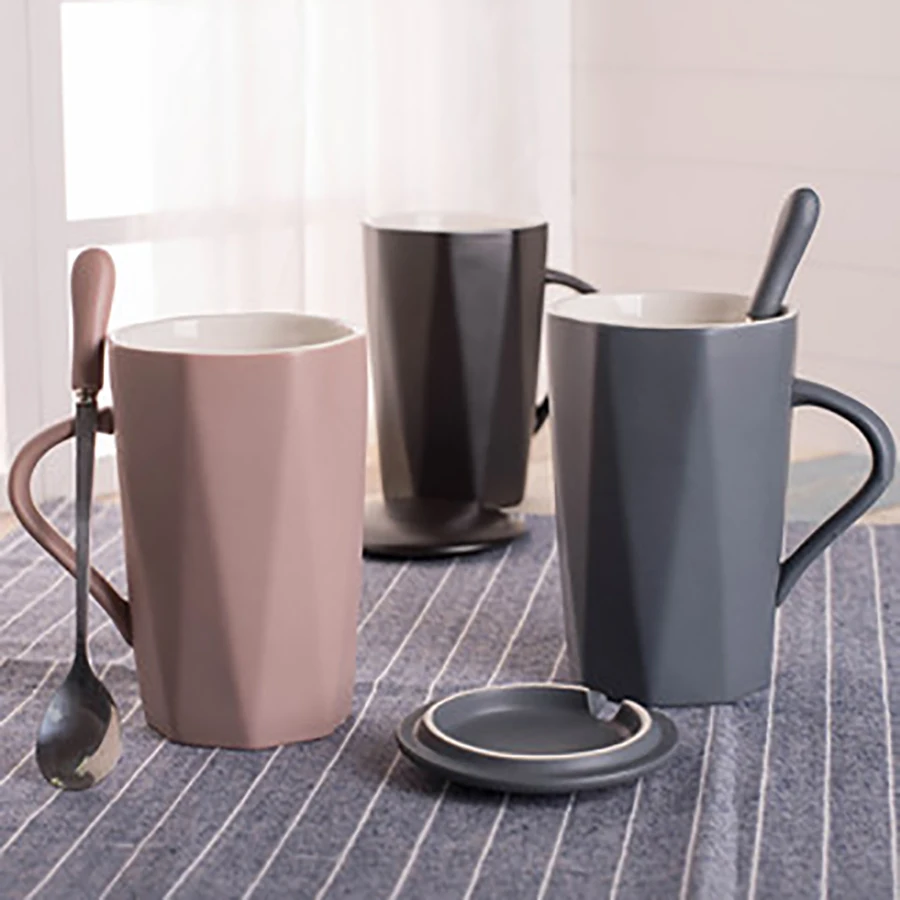 Скандинавские кофейные чашки Геометрическая керамика черные креативная чашка