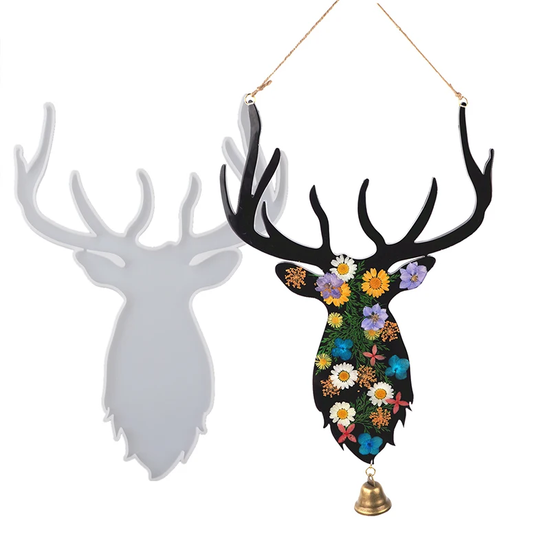 

Antlers Silicone Molds For Epoxy Resin Christmas Decoration Crafts Wall Ornaments Deer Antlers Molds Bells Christmas Supplies