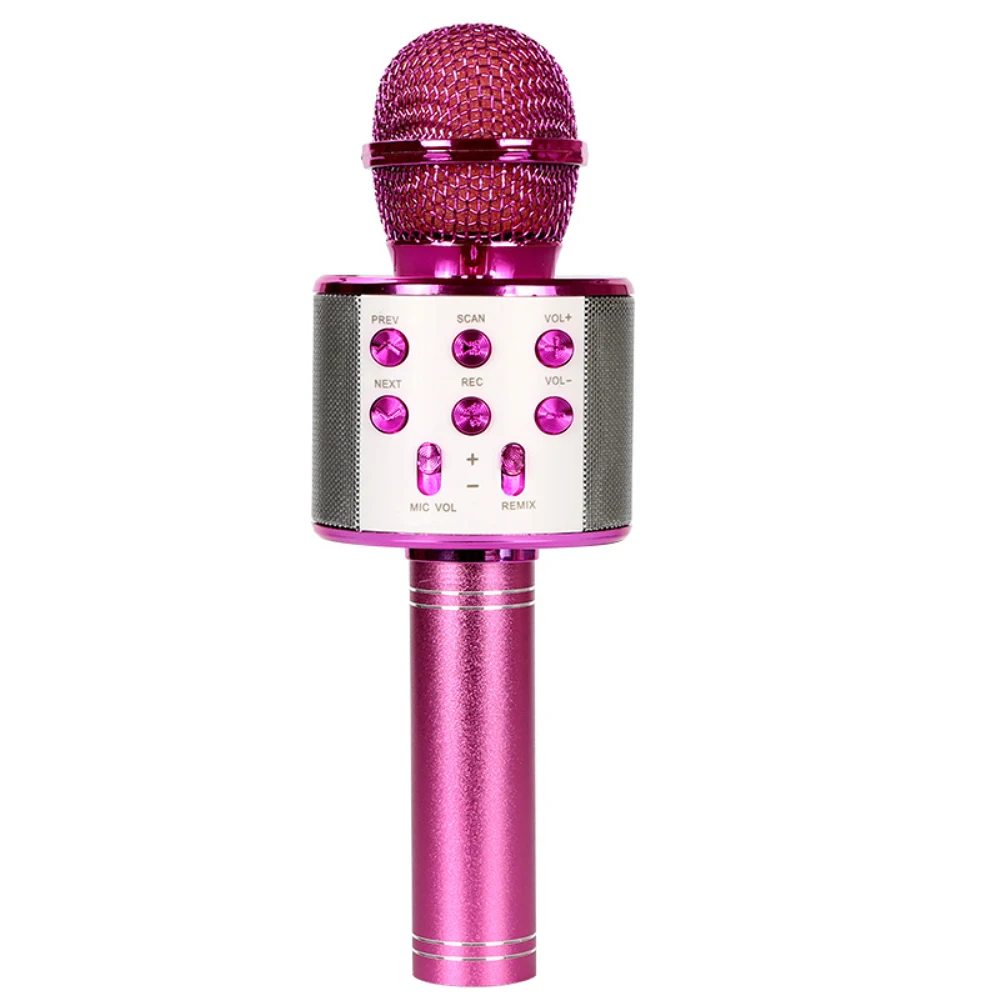 

Bluetooth Karaoke Wireless Microphone Professional Speaker Handheld Condenser Microphone Player Singing Recorder Mic LED