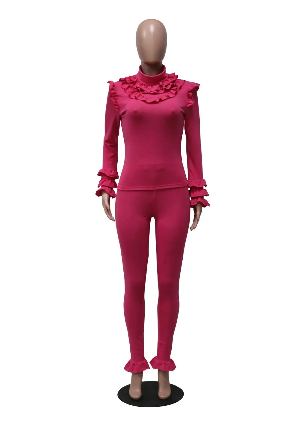 Зимний модный кардиган с воланами спортивный костюм длинным рукавом