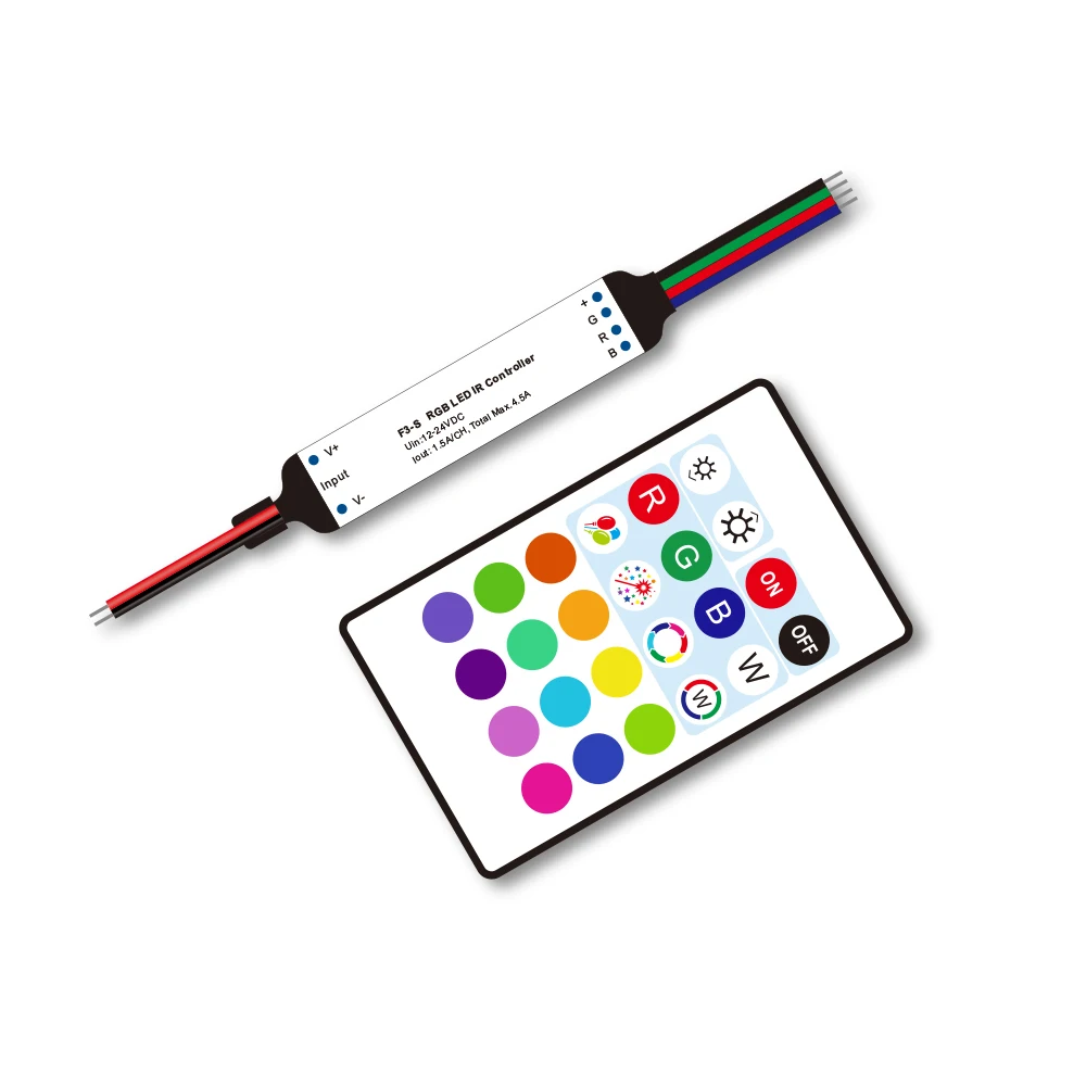 DC12-24V 1CH 3CH светодиодный мини ИК Одноцветный RGB контроллер Диммер для 5050 3528 2835 5630 5730