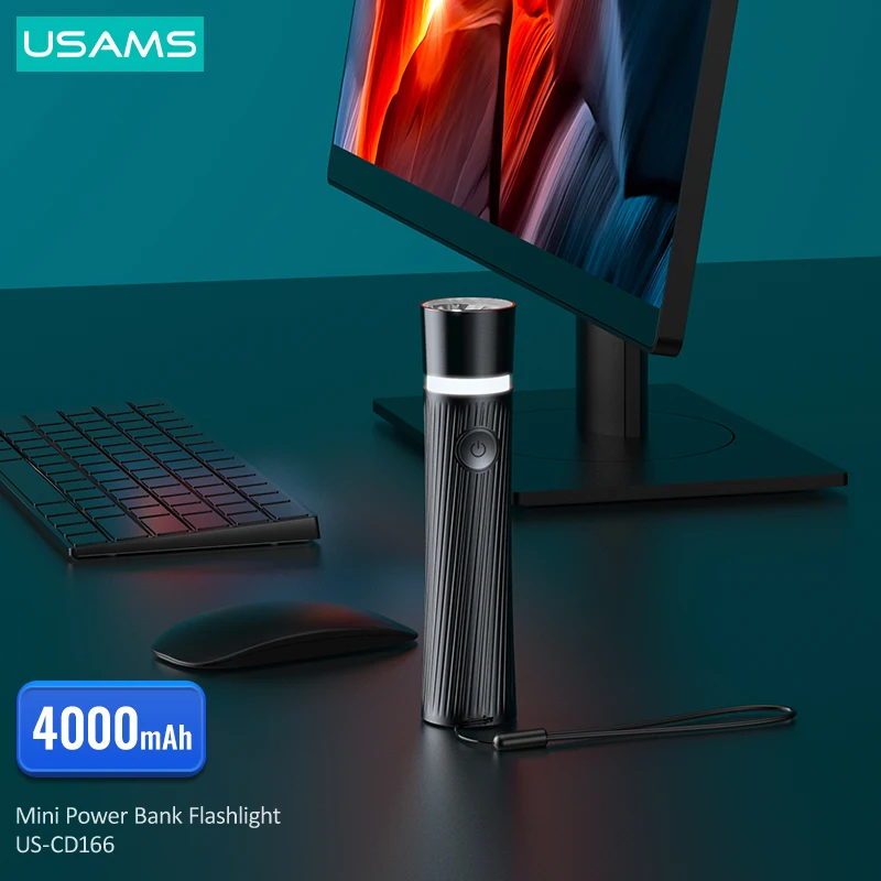 Мини фонафонарь USAMS с внешним аккумулятором на 4000 мА · ч зарядкой от USB|Внешние