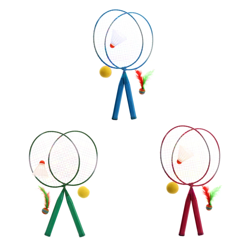 Детские Портативные мини ракетки для бадминтона набор птичек спортивные игры