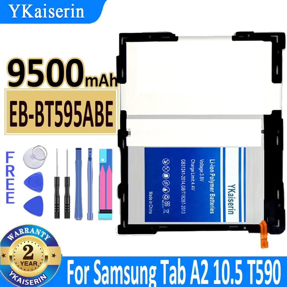 

9500mAh Battery For Samsung Replacement Tablet Battery EB-BT595ABE For Samsung Galaxy Tab A2 10.5 SM-T590 T595 Tablet Bateria