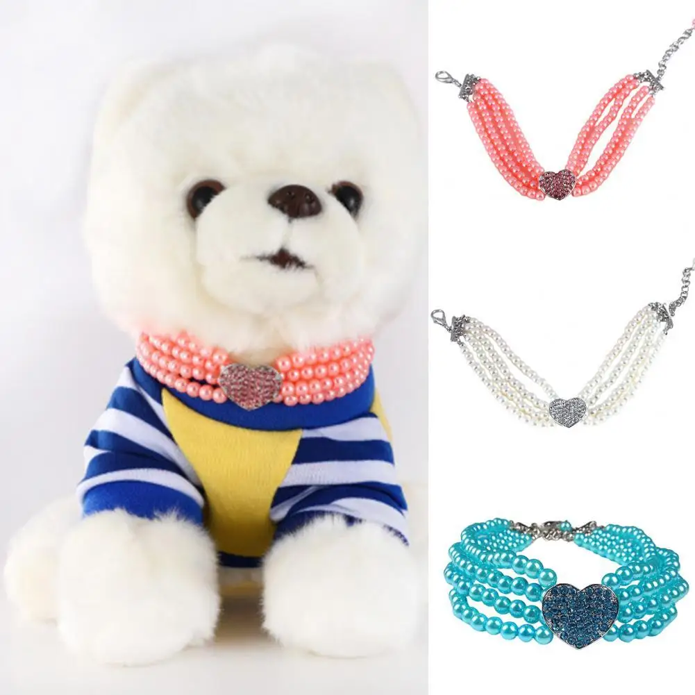 

Pet Necklace Puppy Simulation Pearl Collar Pet Jewelry Accessory Puppy Necklace Good Pet Necklace Collar