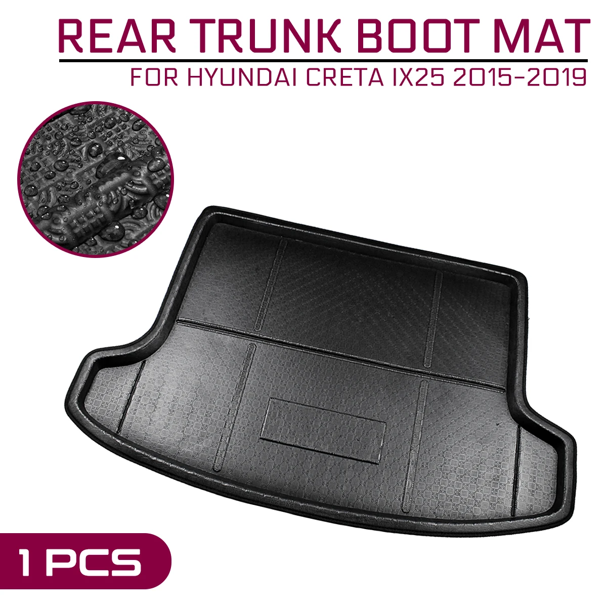 

Car Floor Mat Cargo Liner Boot Tray Rear Trunk Cover Matt Carpet For Hyundai Creta ix25 2015 2016 2017 2018 2019 Kick Pad