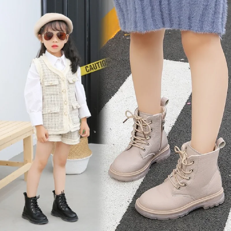 Ботинки martin для девочек 2019 г. Новая модная детская обувь мальчиков Детские теплые