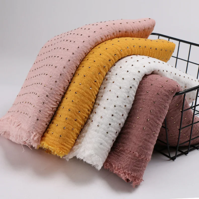 Однотонная хлопковая Макси тюрбан с золотыми бриллиантами повязка на голову