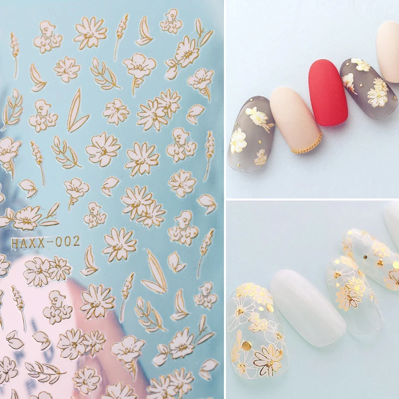 

1 Sheet Lotus Nail Sticker White Transparent 3D Flower Nail Art Stickers Nail Stickers Nail Decals