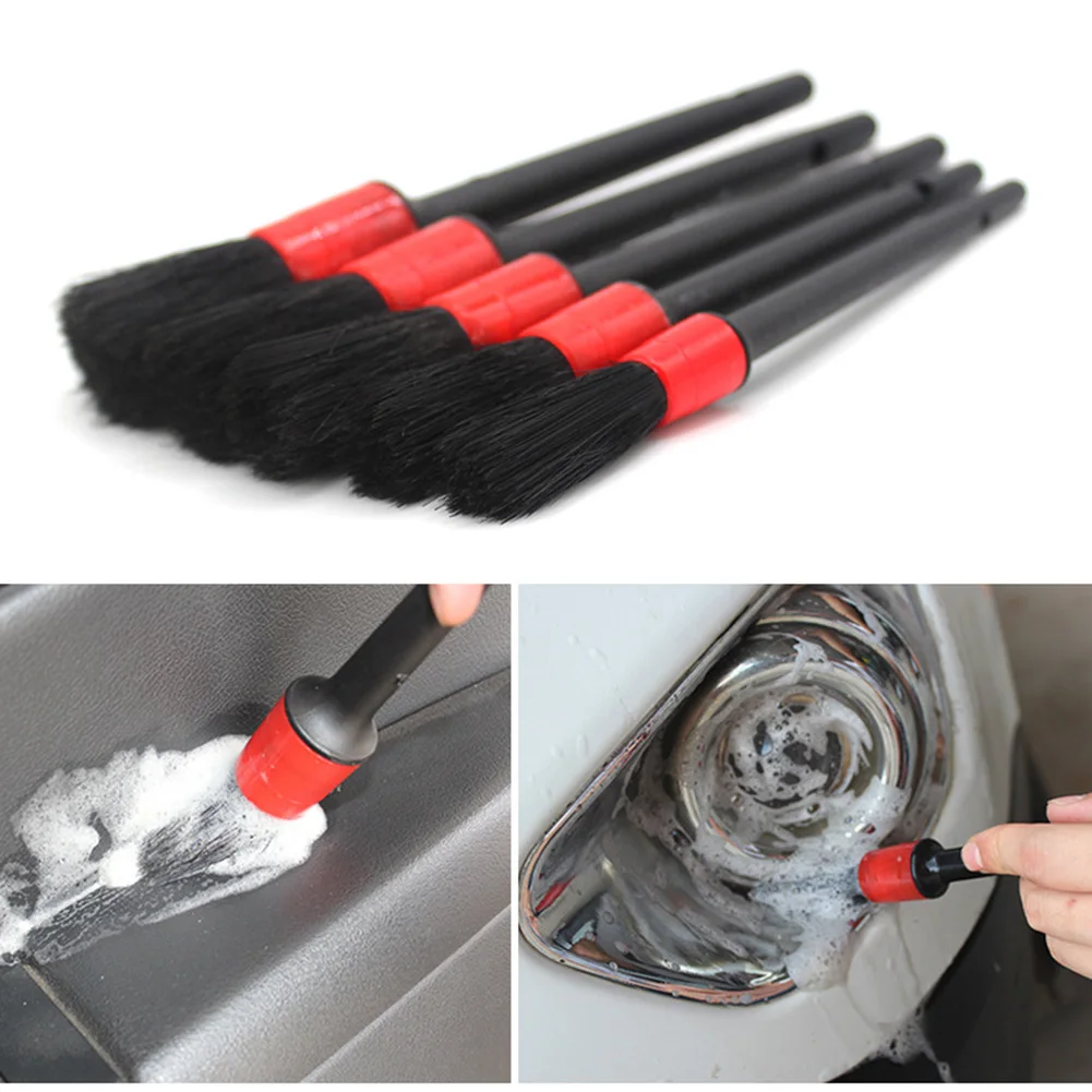 

5pcs Car Detailing Brush Kit Plastic Vehicle Auto Interior For Wheel Clean Set Meet Your Needs