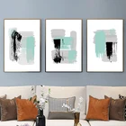 Современный Стиль абстрактные Цвет краски цвет зеленый, серый, картина на черном холсте печати плаката домашней спальни Wall Art Украшение