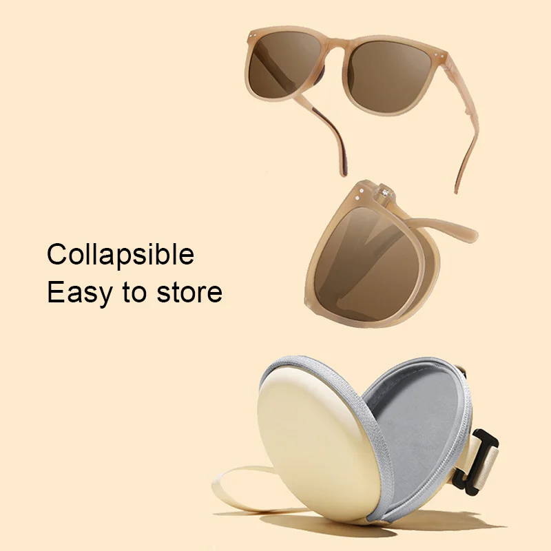 

2021 Ins Folding Sunglasses Women Vintage Eyewear for Women/Men Foldable Glasses Women Designer Square Sunglasses UV Protection