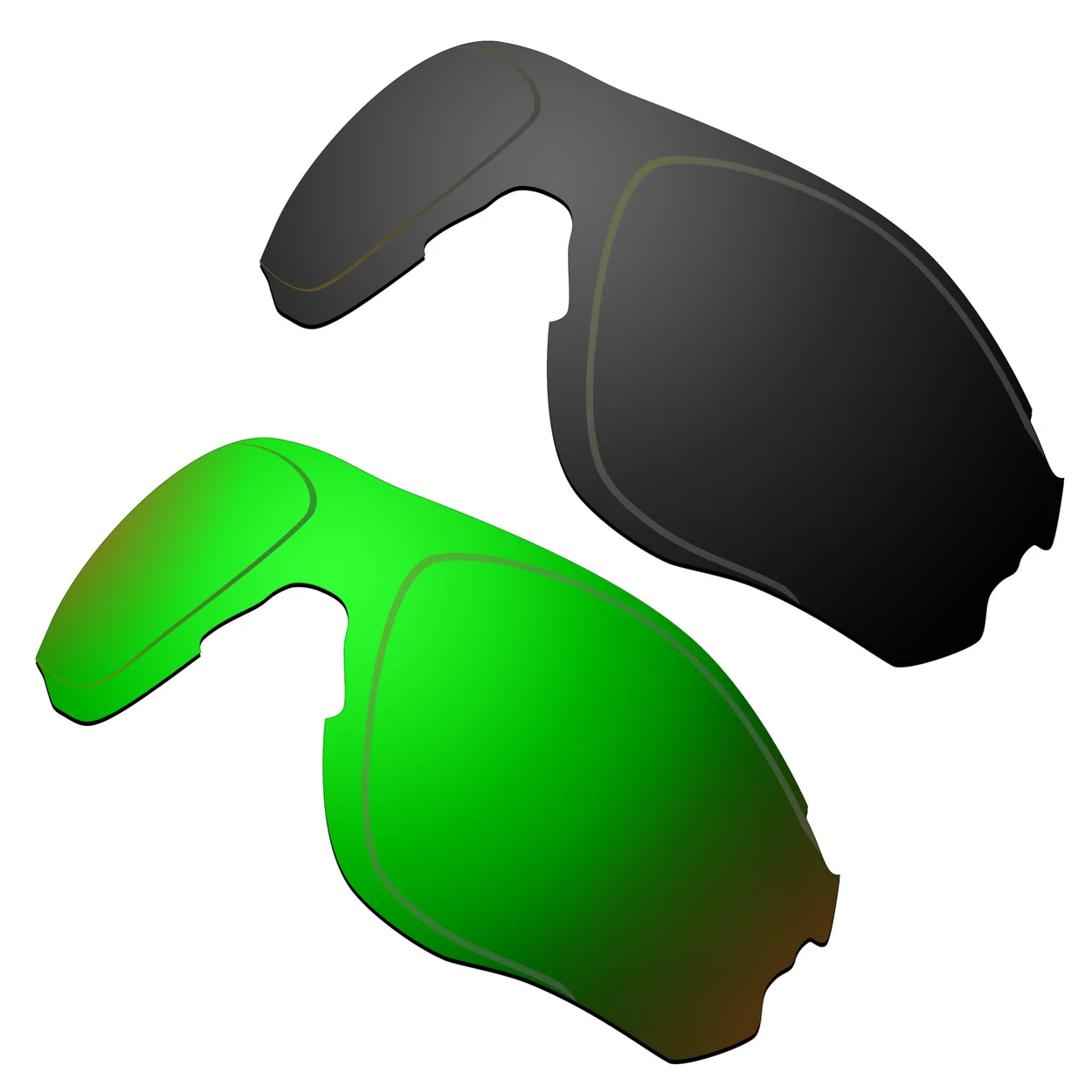 HKUCO Polarized Replacement Lenses For EVZero Path Sunglasses Black/Green 2 Pairs
