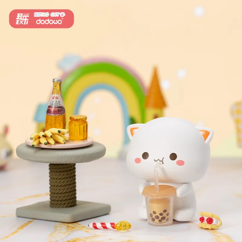 8Pcs Set Mitao Cat Second Generation Blind Box Cute Cat Cartoon Doll Hand Office Ornaments Childrenal Birthday Gift Toys