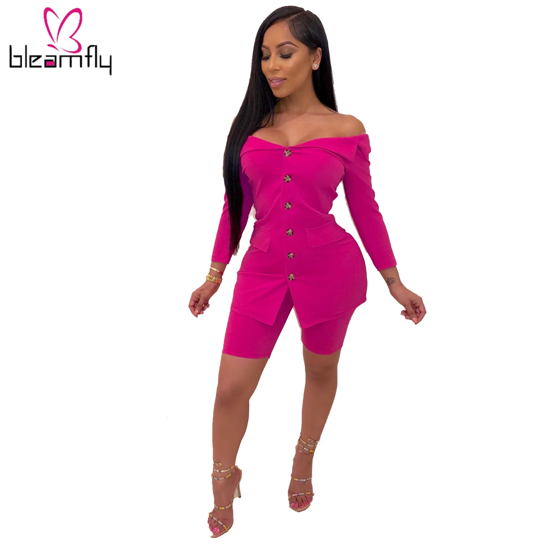 Новинка 2019 Женский Осенний блейзер с открытыми плечами и длинным рукавом на