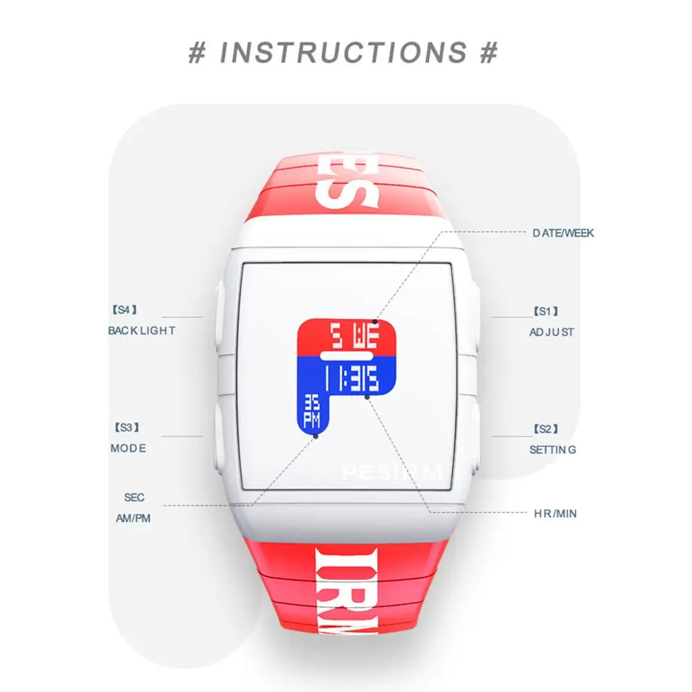 2019 мужские и женские спортивные часы модные водонепроницаемые с силиконовым