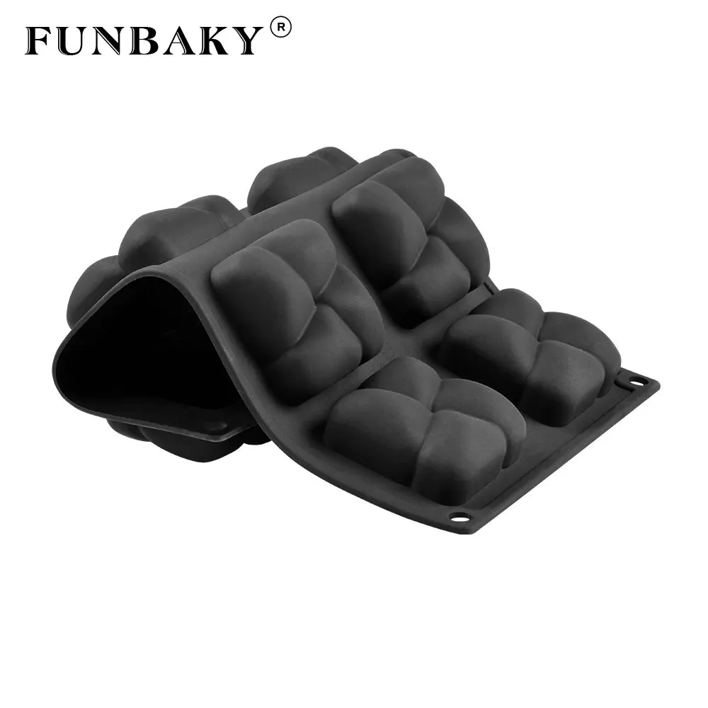 

FUNBAKY 8 Cavity 3D Mousse Dessert Silicone Mold Cake Decorating Tools For Baking DIY Bakeware Jelly Moulds Forms