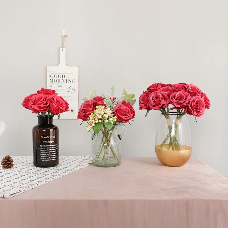 

Artificial Flower 27cmHand Zha 7head English Lun Rose,DIYhome Living Room Decoration,Valentines Day Confession Bouquet,wholesale