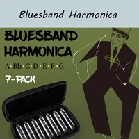 blues band harmonica starter set w7 harp keys c d e f g a bb 7 piece set with carrying case