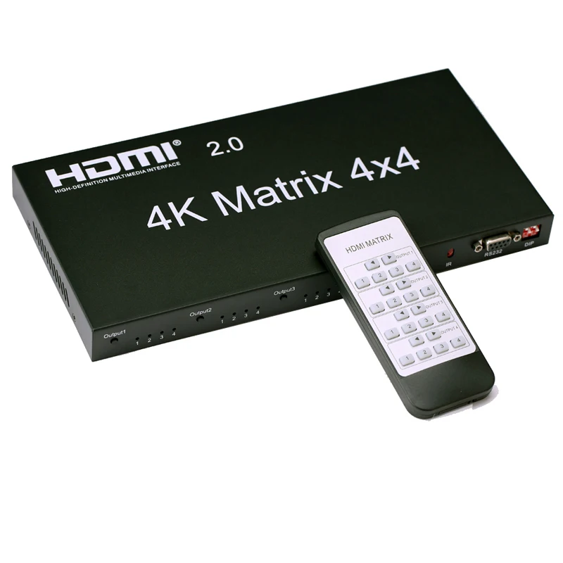 

4x4 Matrix 4 In 4 Out 4K 60Hz HDMI Matrix 4X4 HDMI Switch 4x4 Splitter Switcher HDMI 2.0 4x2 Matrix Laptop PC To Dual TV Monitor