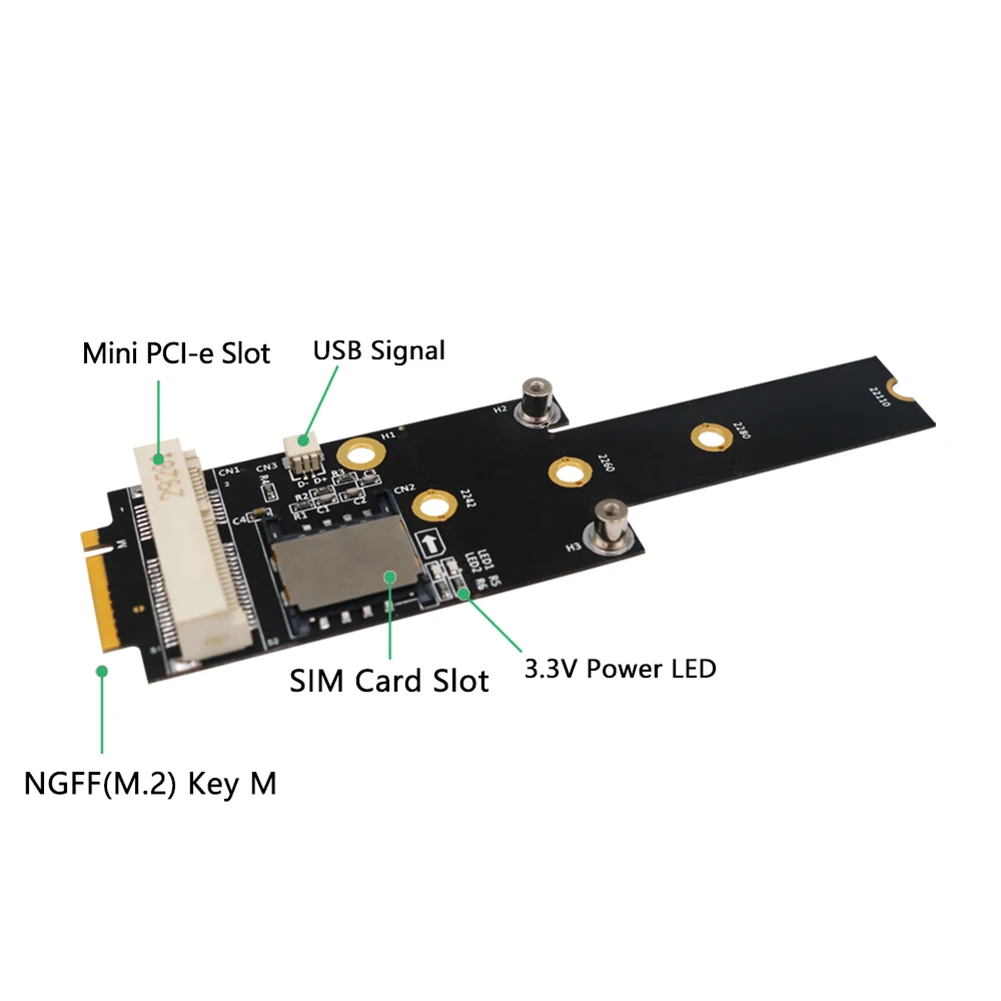 Mini PCI E к M.2 адаптер NGFF M Ключ конвертер Модуль карты с слотом для sim WiFi/WWAN/LTE|Платы