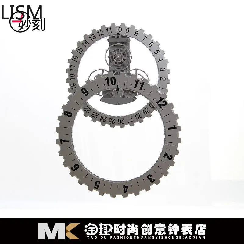 Креативные черные настенные часы с календарем металлические бесшумные 3d