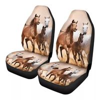 2pcs car seat cover blue fire horse print soft universal cloth front car seat covers protectors for most car truck suv