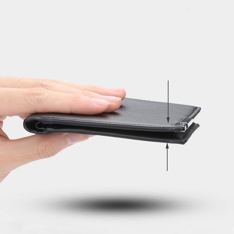 Кошелек мужской с гравировкой на заказ короткий простой тонкий однотонный