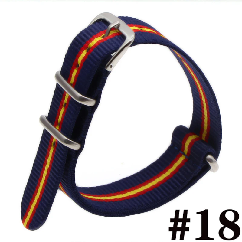 18 20 22mm Brand Army Sports Fabric Nylon Nylon Watchband Accessories Banding Belt Buckle For 007 James Bond Watch Black Belt