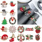 Металлические кольца для салфеток в виде рождественской елки, бант, цветочный венок, кольцо в форме рта, товары для свадьбы, банкета, отеля, стола, круглые украшения на Рождество