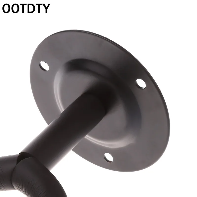 

OOTDTY Electric Guitar Round Stand Holder Wall Hanger Rack Ukulele Hook Black Metal