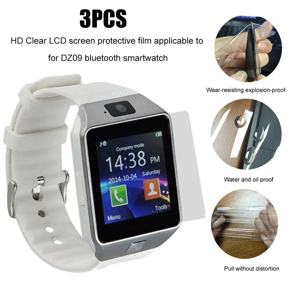

3Pcs/Set Anti Scratch HD Clear LCD Watch Screen Protector Films for DZ09 Bluetooth Smart Watch