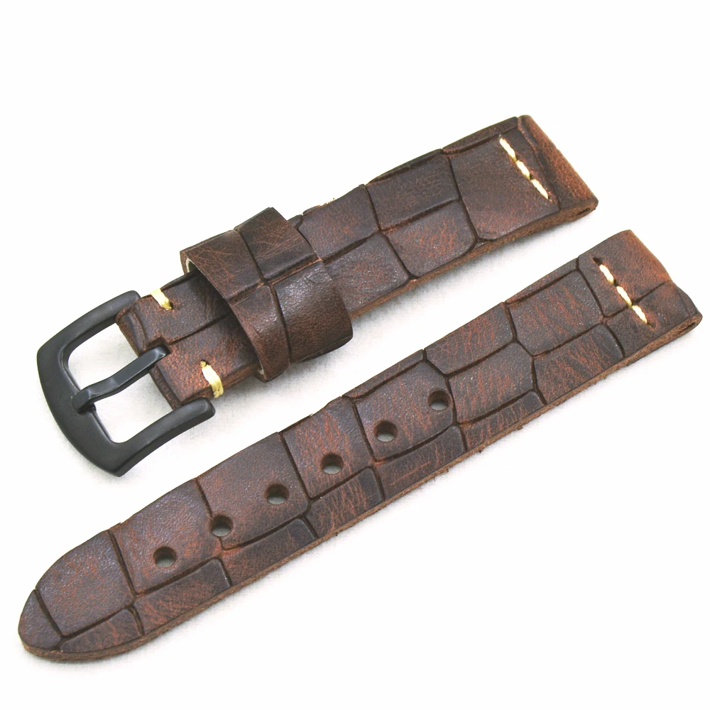 

18mm 19mm 20mm 21mm 22mm Quality bracelet Brown Leather Watch Band Genuine Leather Watch straps watchband Wrist Strap Wristband