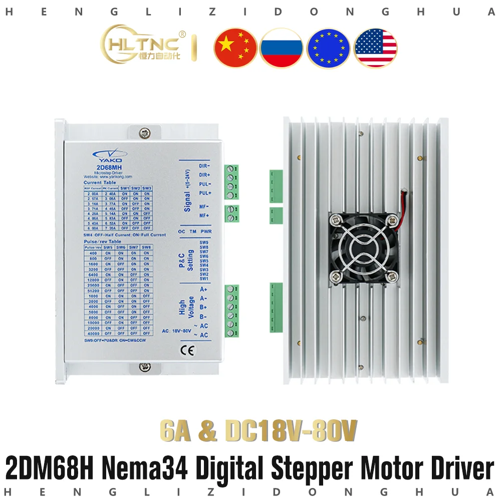 1 шт. NEMA34 6A фланец Steper драйвер двигателя YAKO 32-битный цифровой сигнал 2D68MH