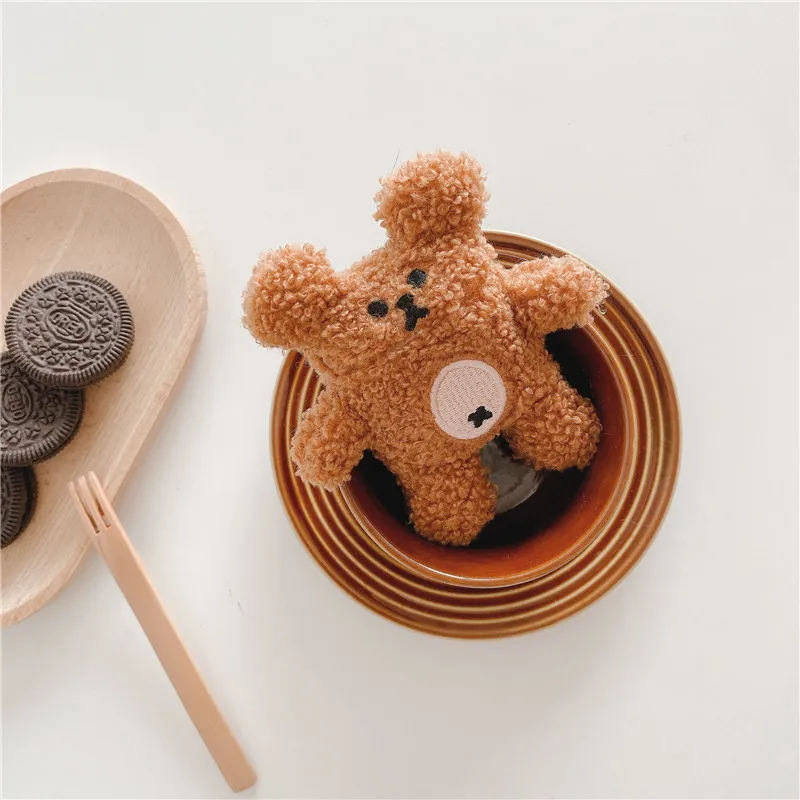 Милый плюшевый чехол с медведем для Apple Airpods 2 Bluetooth наушники зарядки защитный