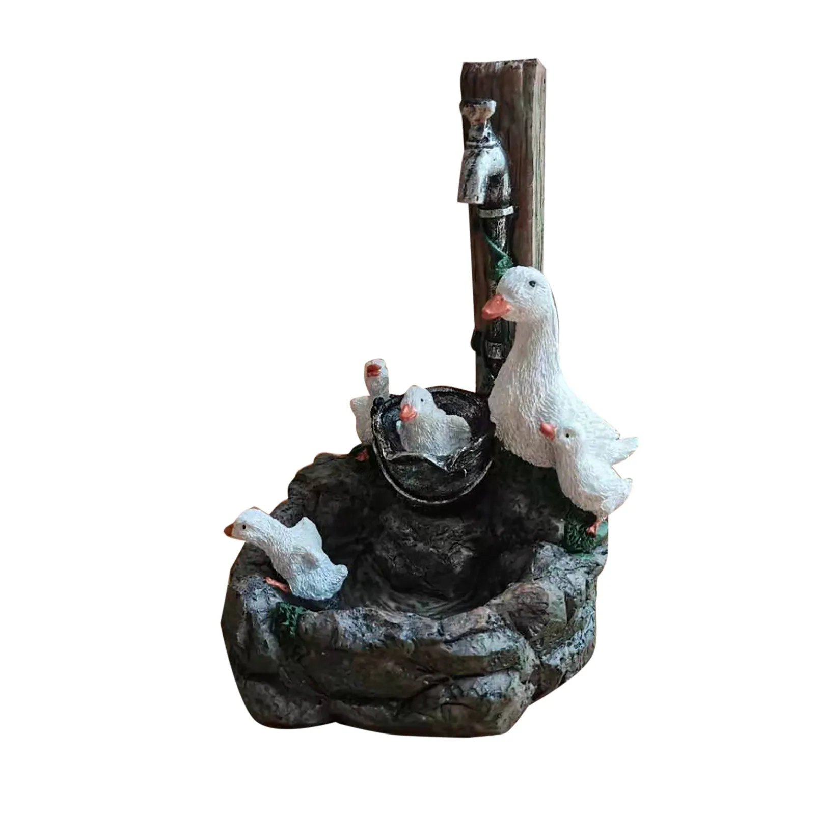 

Resin Duck Family Patio Fountain Garden Decoration Outdoor Landscape Garden Design (Duck Family)