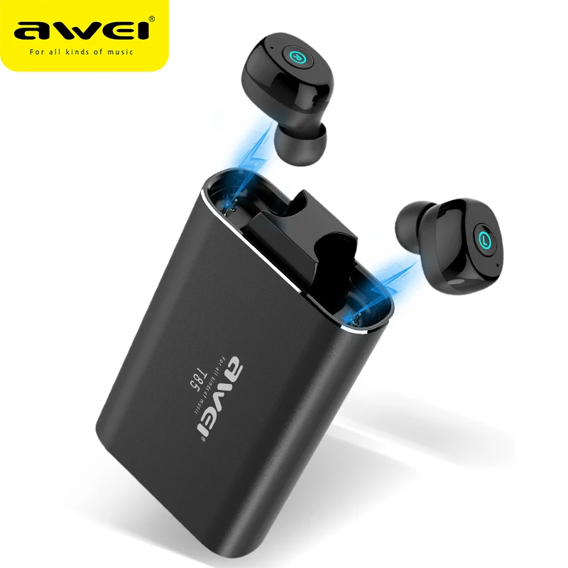 AWEI T85 TWS беспроводные наушники Bluetooth 5 0 1800 мАч Внешний аккумулятор мини с двойным