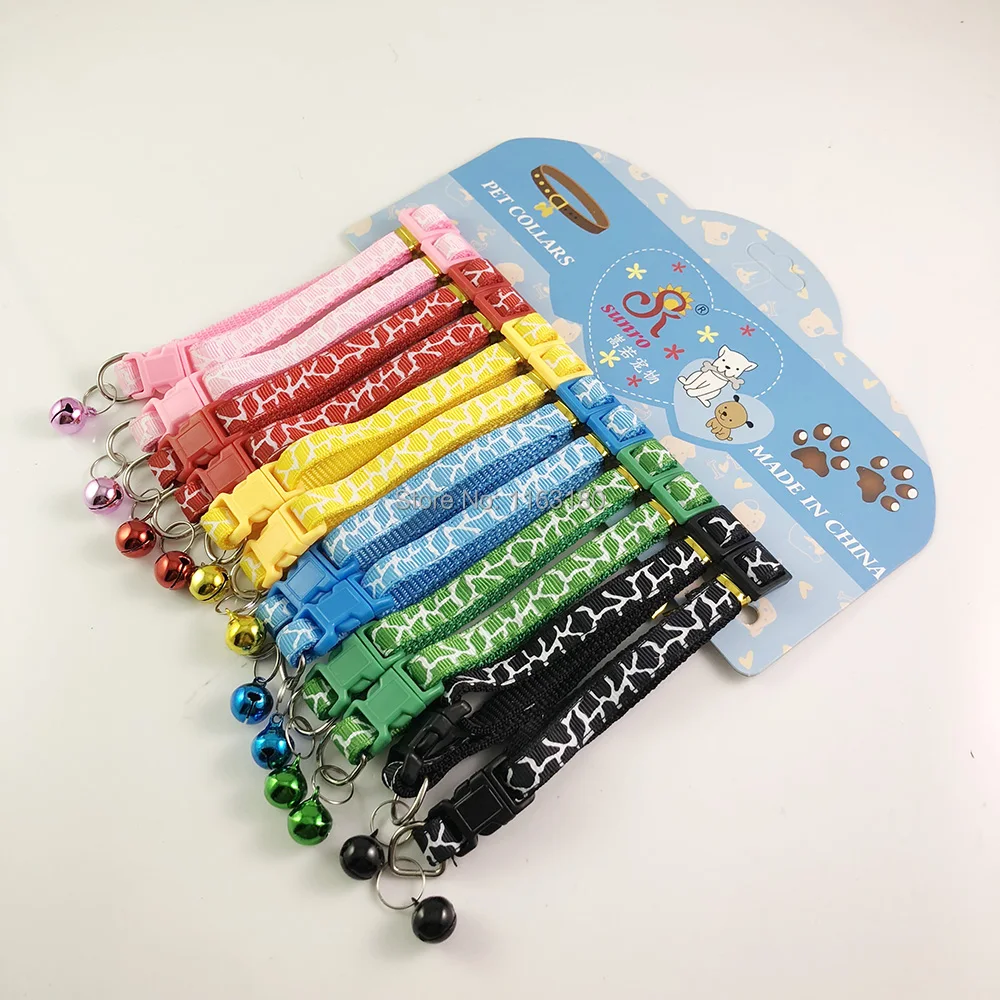 

24 pcs/lot Nylon Puppy Pet Dog Collar Small Cat Pet Buckle Adjustable Buckle Neck Strap Animal Pet Accessories