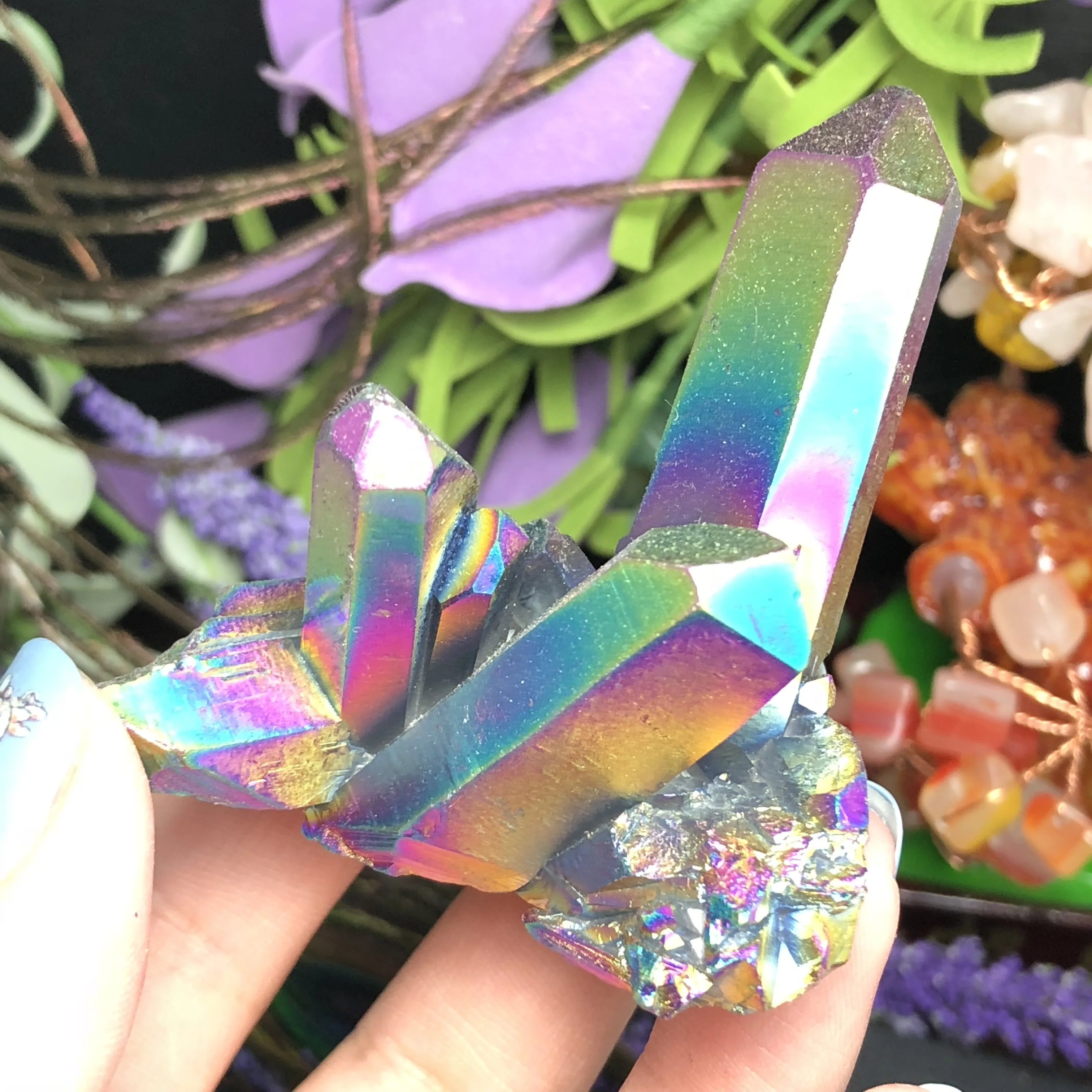 Натуральный из металла с гальваническим покрытием цветной кристаллический