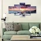 Картина на холсте с изображением заходящего солнца и моря, 5 шт.