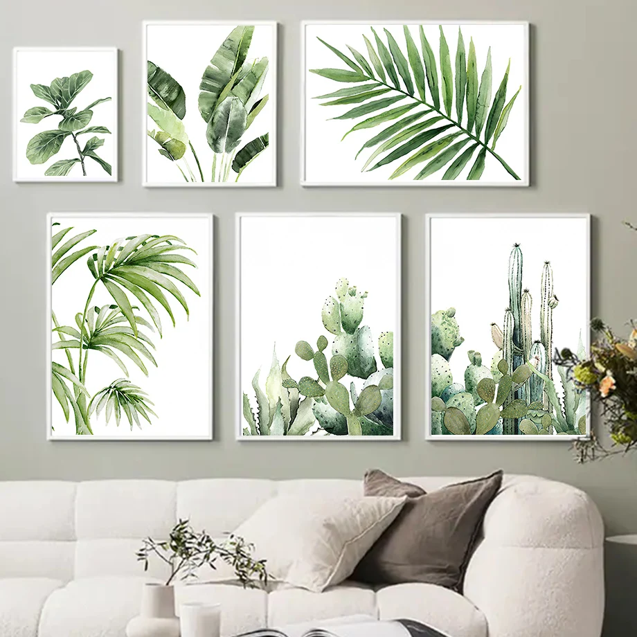 

Boho Cactus Monstera Palm Leaf Plant Abstract Wall Art Canvas Painting Nordic Posters And Prints Wall Pictures Living Room Decor