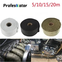 5cm5m10m15m20m exhaust heat wrap thermal tape fiberglass heat wrap manifold insulation roll resistant with stainless ties