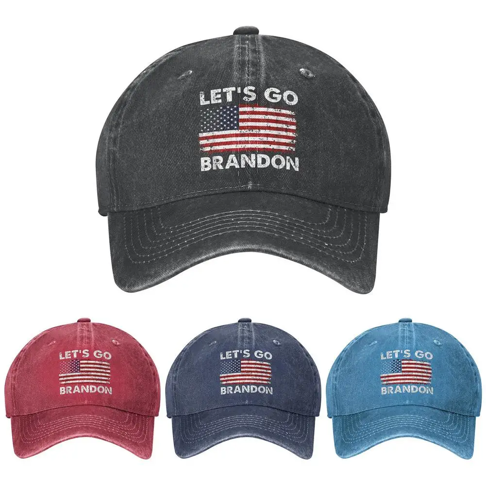

Lets Go Brandon FJB Hat Baseball Cap for Men Women Funny Washed Denim Adjustable Vintage Hats Fashion Casual Hat Fun Gift
