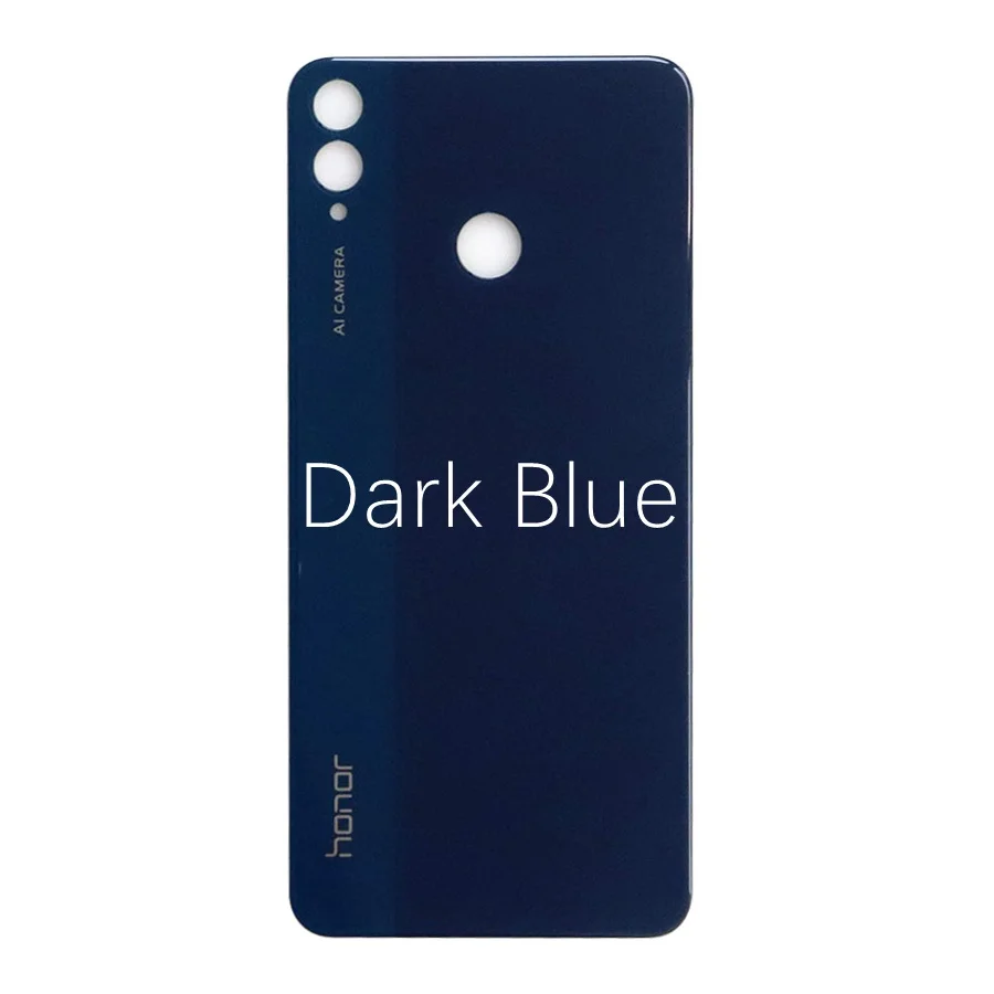 Dark Blue Для huawei Honor 8X крышка батареи Задняя стеклянная задняя дверь корпус чехол для huawei Honor 8X Задняя крышка батареи Замена оболочки - Цвет: Dark Blue