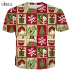 Рождественская елка Милая Санта Клаус футболка для мужчинженские 3D модные принты повседневной детской одежды на рождественскую тему Спортивная футболка размера плюс, Красная футболка Пуловеры